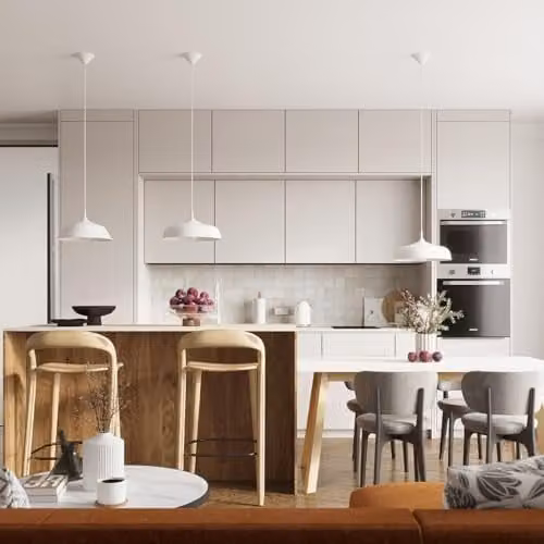 SOLLUX lighting Frika Pendant Light in White and Wood with E27 Socket – 2