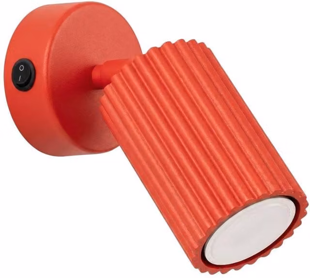Sollux Lighting minimalist red cylinder wall lamp, W/D/H: 16 x 8 x 16 cm – 1