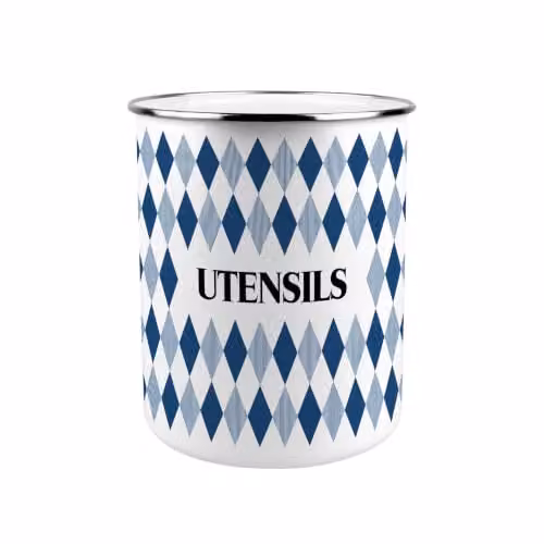 Purely Home Blue Ceramic Freestanding Utensil Holder, W: 16.5 cm, D: 16.5 cm, H: 18.0 cm – 1