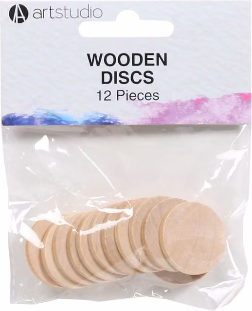 Art Studio Wooden Discs in Brown and Beige