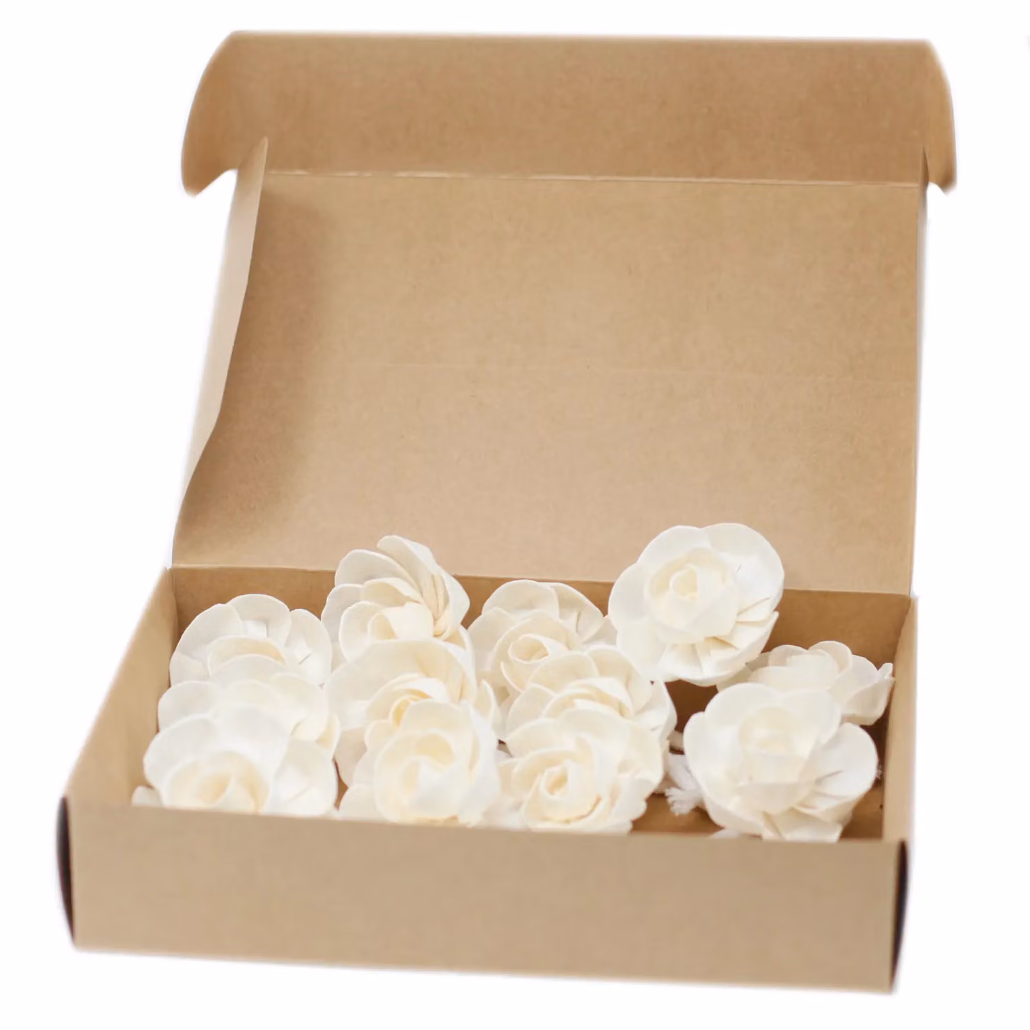 KDMD Natural Diffuser Flowers - Set of 12 Small Hanging Lotus Flowers in Beige and White – 1