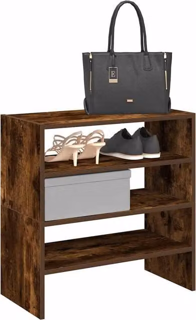 Berkfield Home Stackable Shoe Racks, 2 Piece Set, Smoked Oak Brown, W: 60 cm, D: 30 cm, H: 30.5 cm – 1