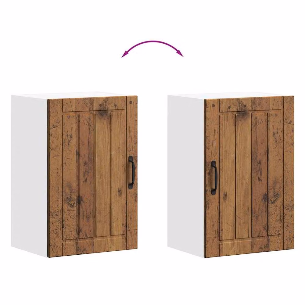 Berkfield Home Lucca Kitchen Wall Cabinet in Old Wood Brown, W/D/H: 60 x 31 x 40 cm – 3