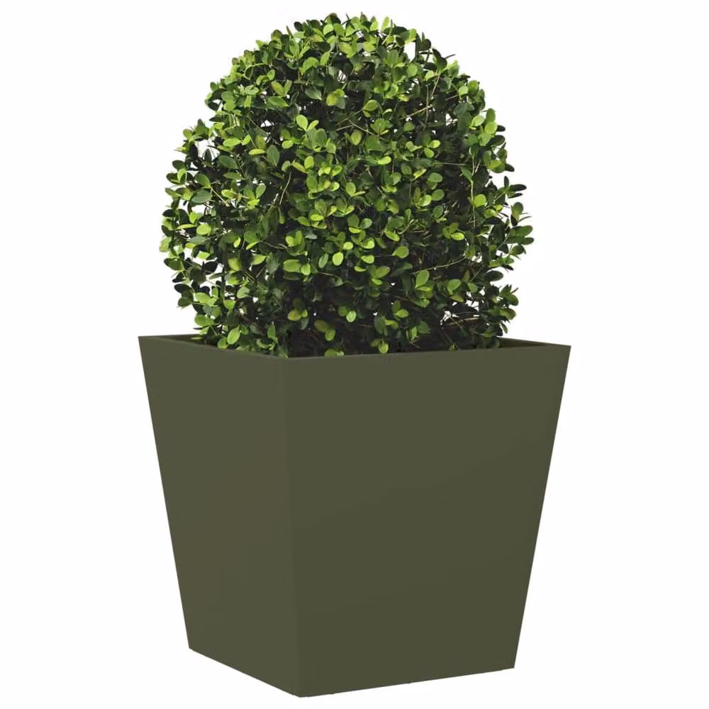 Berkfield Home Steel Garden Planter Tub in Green, W/D/H: 40 x 40 x 40 cm – 3