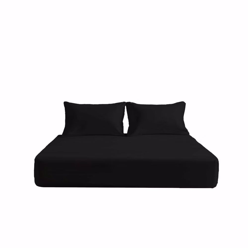 Snug City Double Microfibre Soft Touch Fitted Sheet in Black, Extra Deep 40 cm – 2