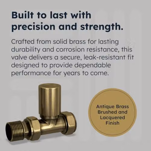 UK Radiators Stirling Bold Thermostatic Radiator Valve and Lockshield Corner Set in Antique Brass – 4