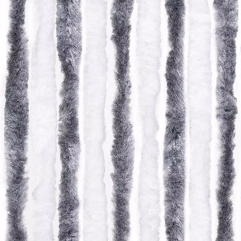 Berkfield Home Grey and White Striped Chenille Insect Curtain, W/H: 100 x 220 cm – 5