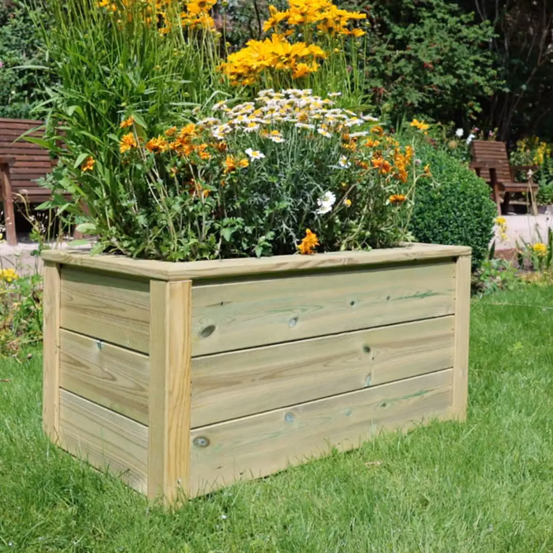 Churnet Valley Garden Furniture Ltd Brown Wooden Trough Planter Tub Multi Pack of 2, W/D/H: 80 x 40 x 40 cm – 2