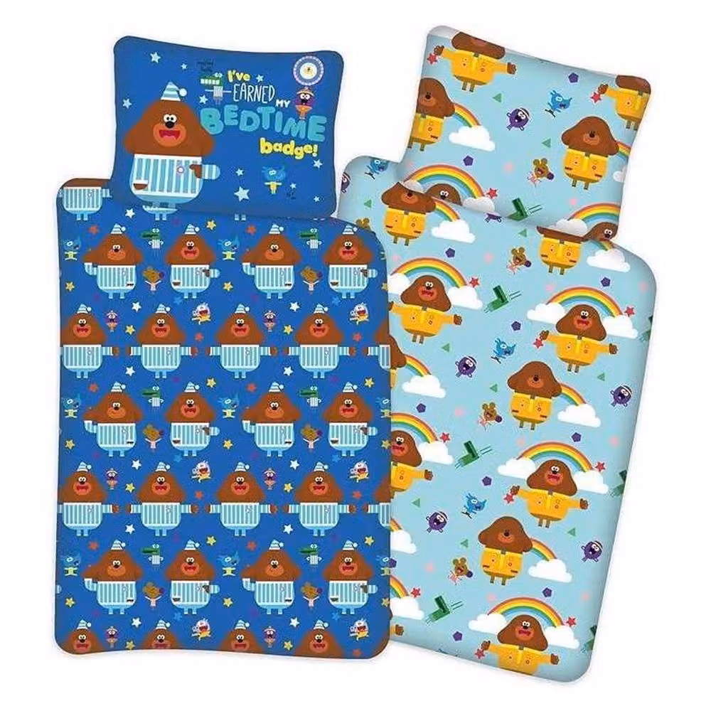 Hey Duggee Reversible Duvet Cover and Pillowcase Set, Multicolour, W/H: 90 x 200 cm