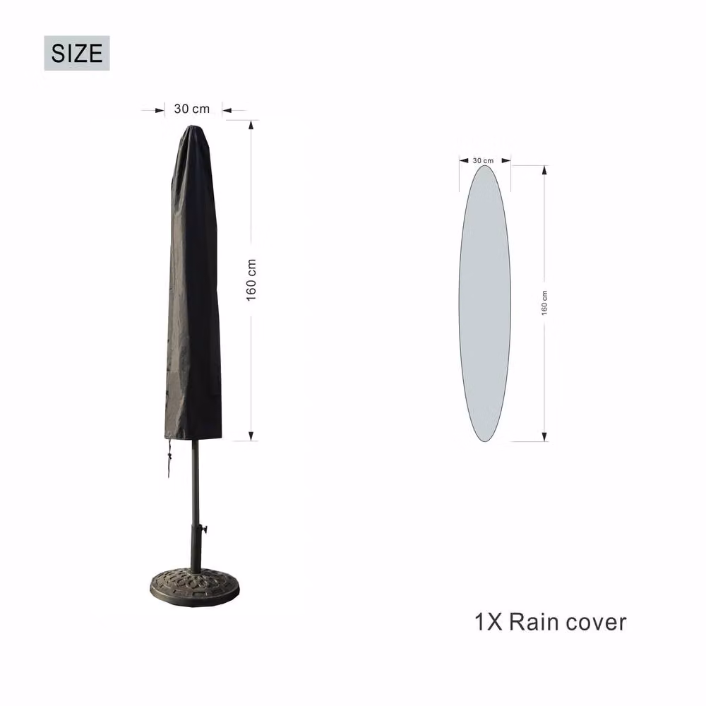 Direct Wicker All-Weather Nylon Parasol Umbrella Cover in Black – 2