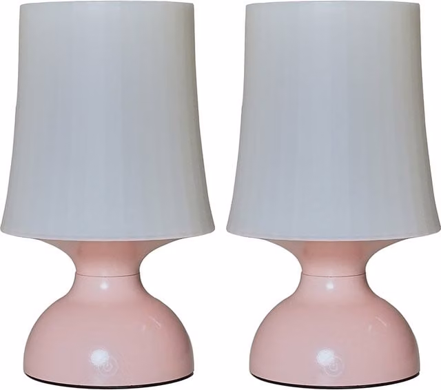ValueLights Colmar Pair of Pink LED Outdoor Table Lamps