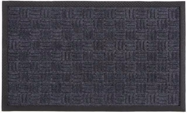 Esselle Millbrook Grey Polypropylene Rectangular Mat, W: 45 cm, D: 75 cm