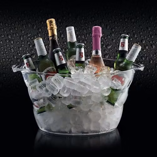 BarCraft Large Oval Acrylic Drinks and Wine Cooler, Transparent, 10 l – 4