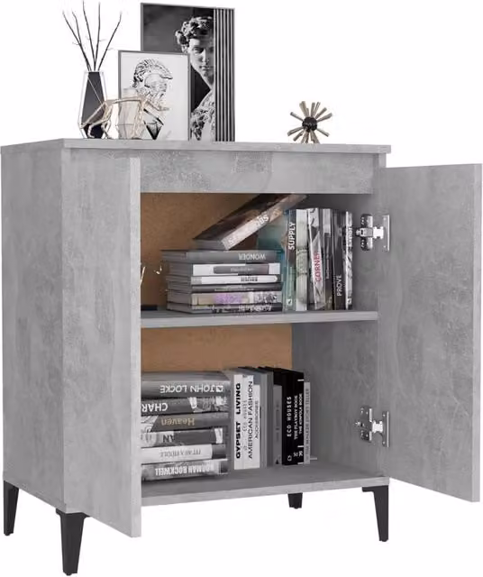 Berkfield Home Sideboard in Concrete Grey, W/D/H: 60 x 35 x 70 cm – 1
