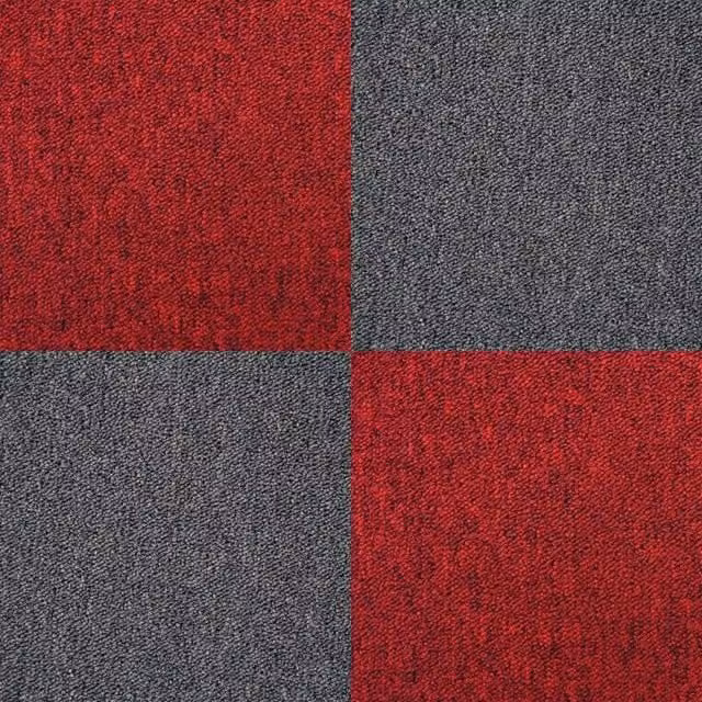 MonsterShop 40 Piece Carpet Tile Set in Scarlet Red and Charcoal Black, 10m2 – 1