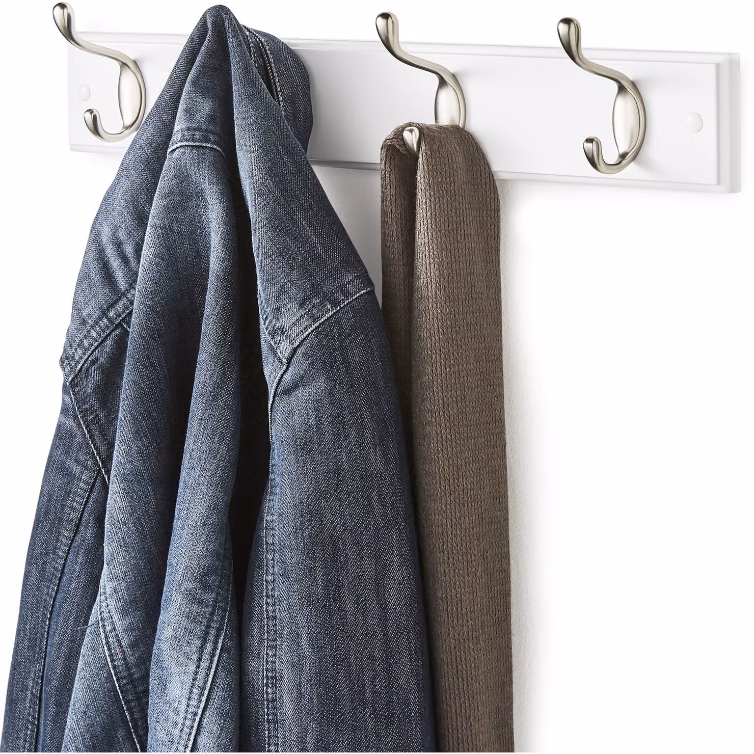House Of Home 4 Heavy Duty Mountable Double Coat Hooks in White – 2