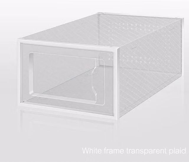 FORGEVIO 12 Pack Stackable Plastic Shoe Storage Boxes with Lids, Clear, 50 cm