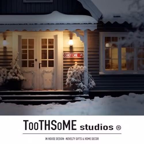 Toothsome Studios Christmas Theme Street Sign Metal Wall Decor in Red, White and Green, W: 40.64 cm, H: 10.16 cm – 4