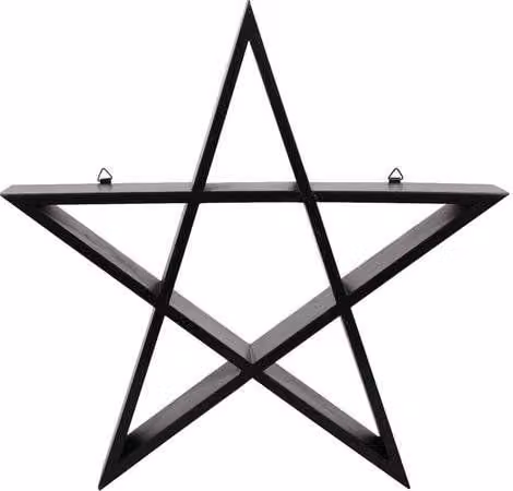 KDMD Pentagram Geometric Star Wall Shelf in Matt Black Metal