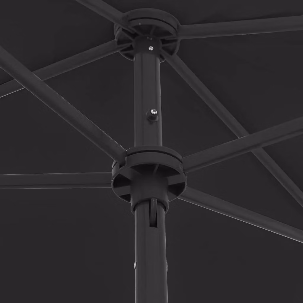 Berkfield Home Black Polyester Beach Umbrella W/D: 180 x 120 cm – 2