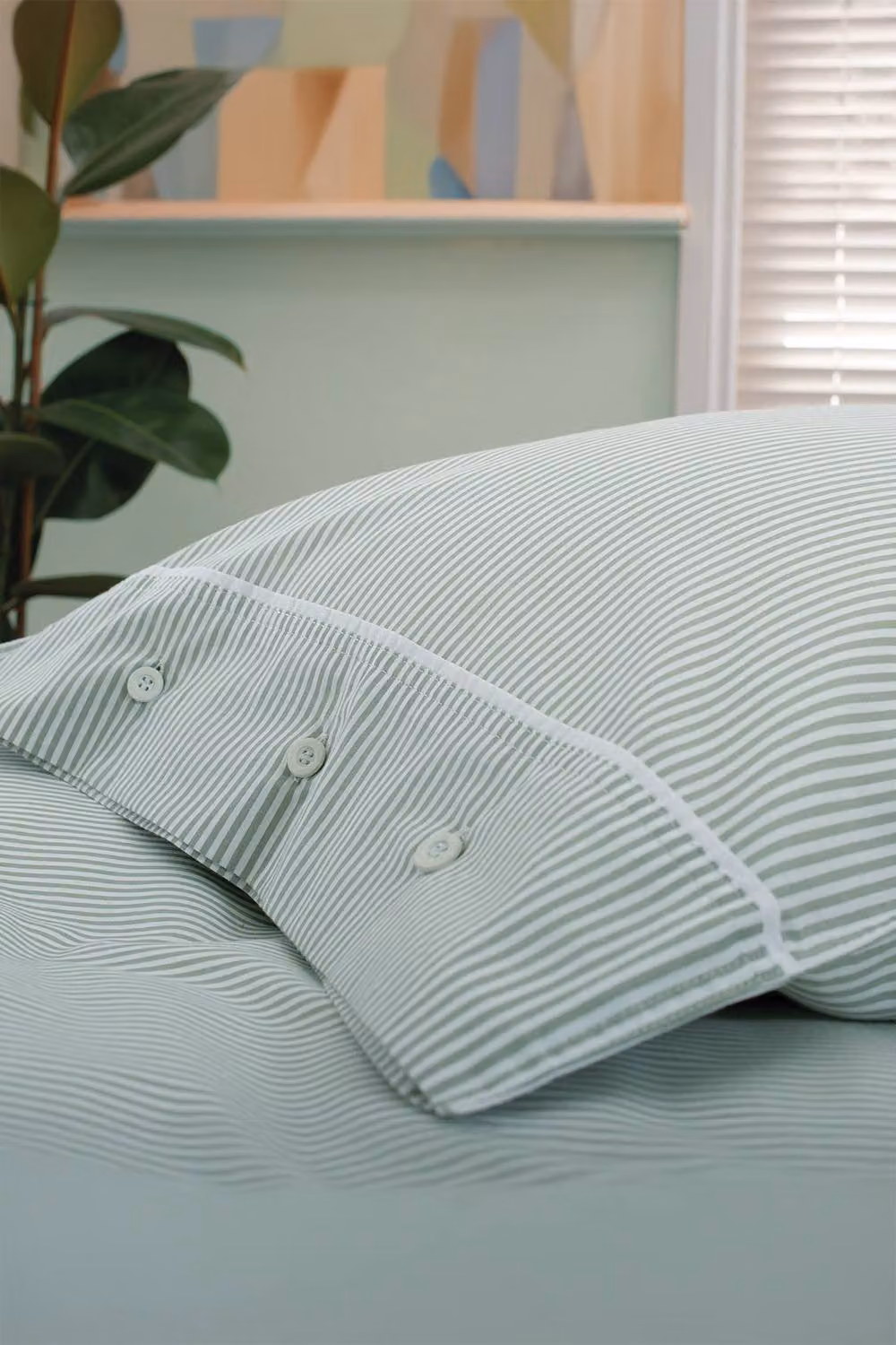 The Lyndon Company Green 100% Cotton Duvet Cover Set, W/D/H: 200 x 200 cm – 2