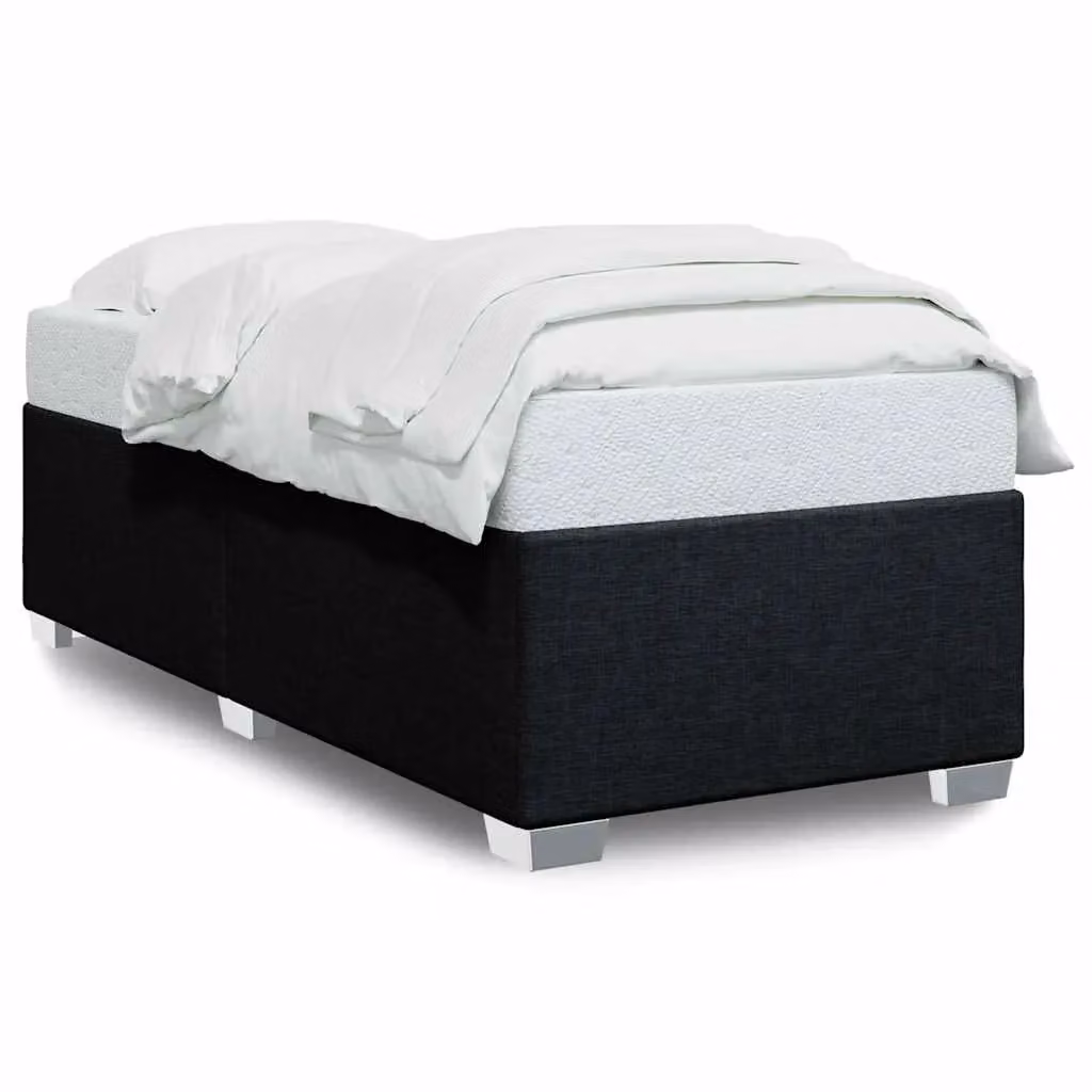 Berkfield Home Upholstered Single Bed Frame in Black Fabric – 2