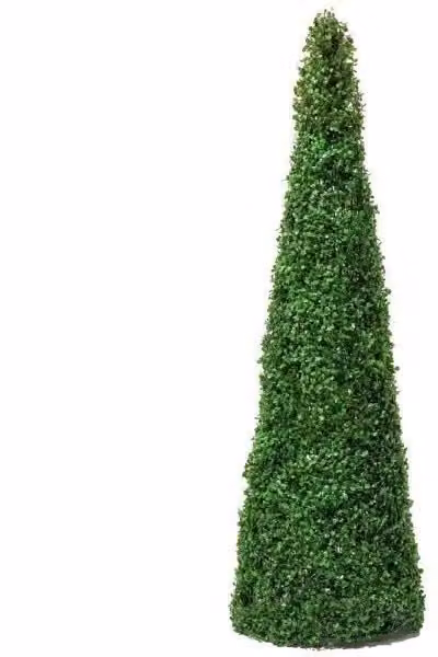 Primrose XL Buxus Obelisk Artificial Topiary Cone Tree in Green, Height: 140 cm