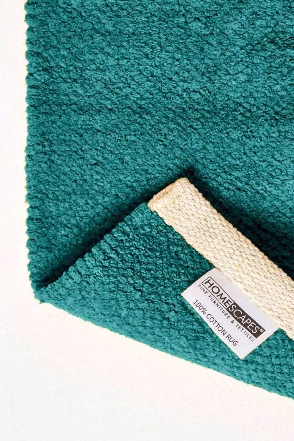 Homescapes Plain Green Chenille Cotton Rug, W/D/H: 100 x 60 x 0.3 cm – 3