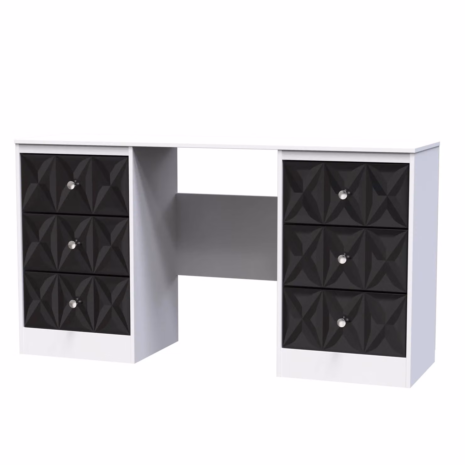 2 U Memphis Ready Assembled 6 Drawer Kneehole Desk in Black – 2