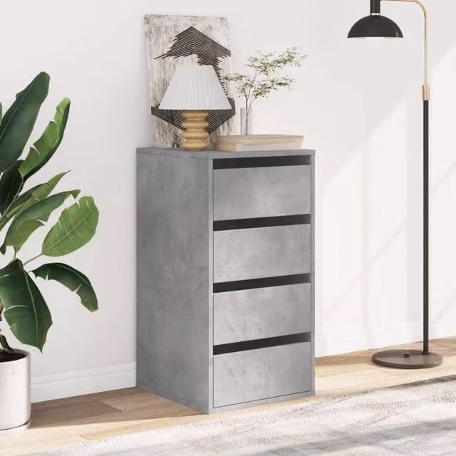 Berkfield Home Classic Corner Chest of Drawers in Concrete Grey, W/D/H: 40 x 41 x 76 cm – 1