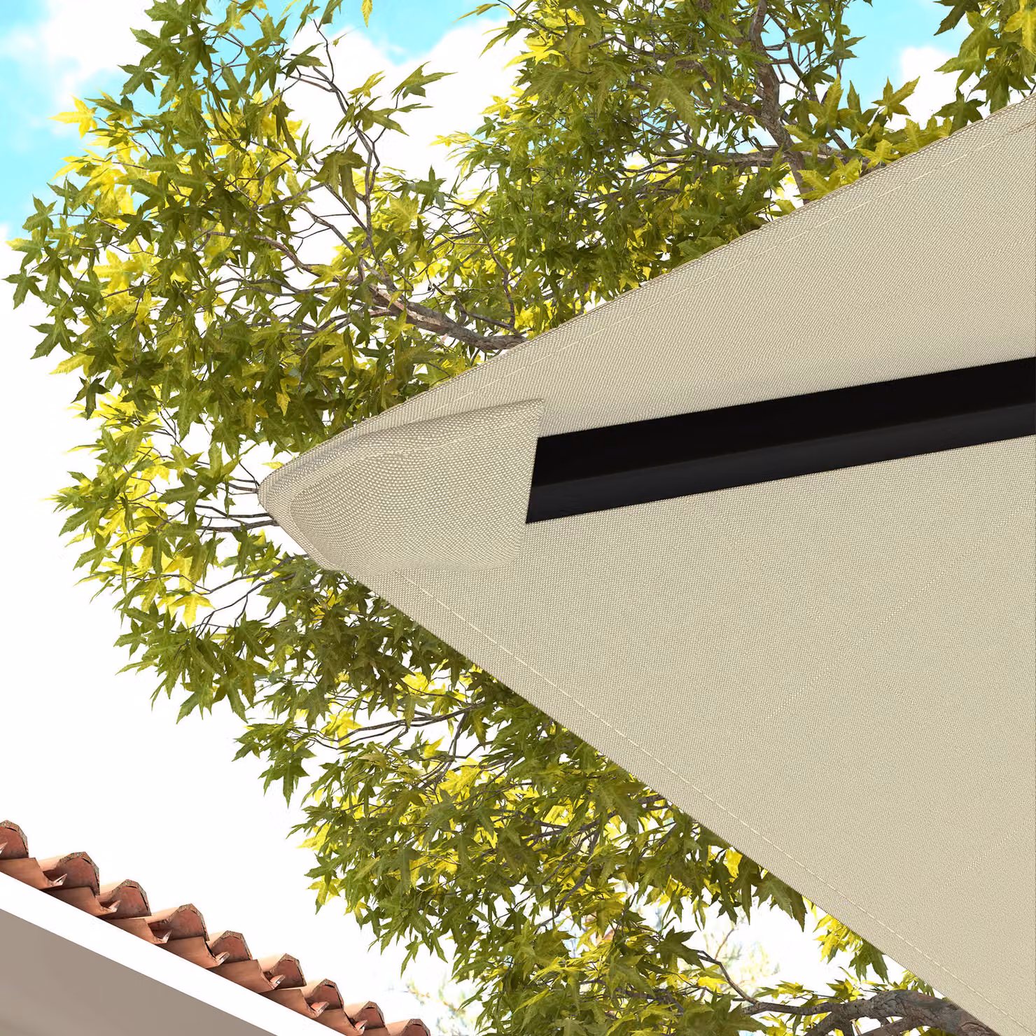 Outsunny Cream Polyester Gazebo Canopy Replacement with UPF 50+ Protection, W x W: 3 x 3 m – 5