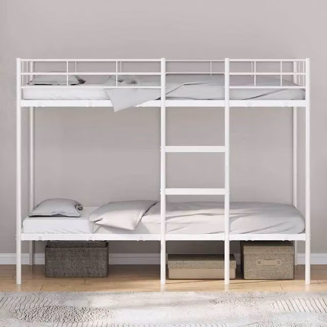 Berkfield Home Breathable Metal Bunk Bed in White, W/D/H: 200 x 90 x 150 cm – 1