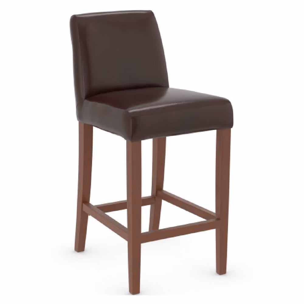 netfurniture Greta Bar Stool in Walnut and Brown Aniline Leather – 2