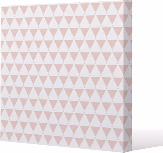 Benjamin Tate Design Pink Triangles Abstract Geometric Canvas Print in Natural, W/H: 30 x 30 cm