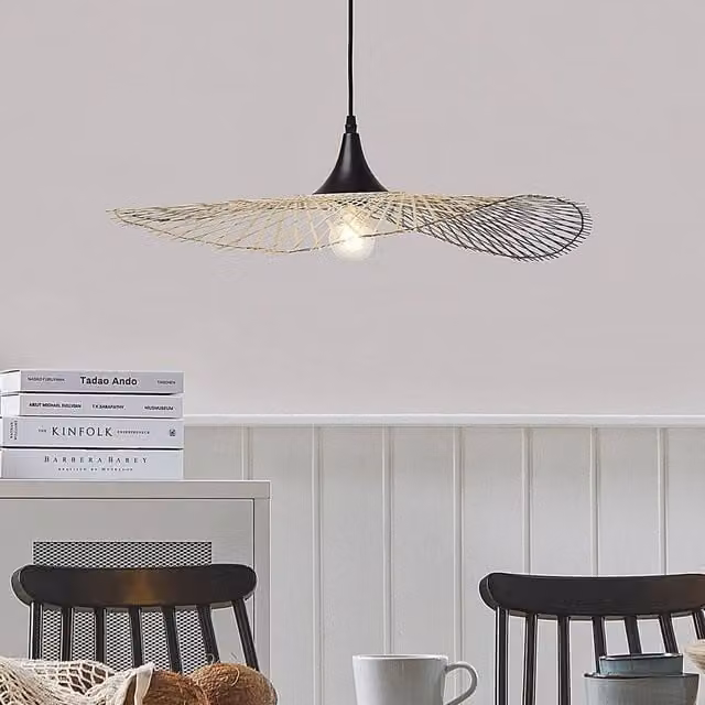 Wyld and Coco Bamboo Oval Pendant Lamp, Brown – 1