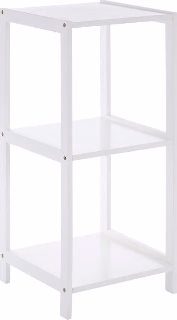 Orsina Dara 3 Tier Rustic White Lacquered Freestanding Bathroom Shelf