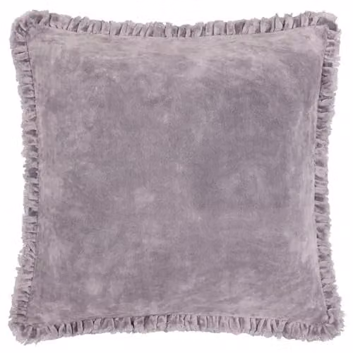Yard Bertie Square Cotton Velvet Cushion in Pink/Purple, W/D/H: 45 x 45 x 45 cm