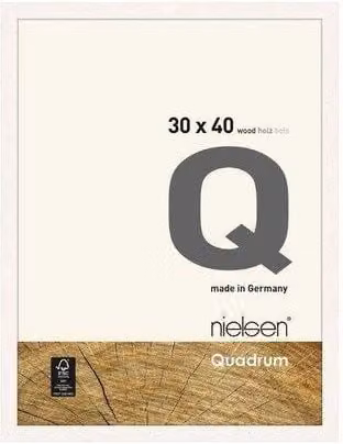 Nielsen Design Quadrum Rectangular Wooden Picture Frame in White with Glass Front, 30 x 40 cm