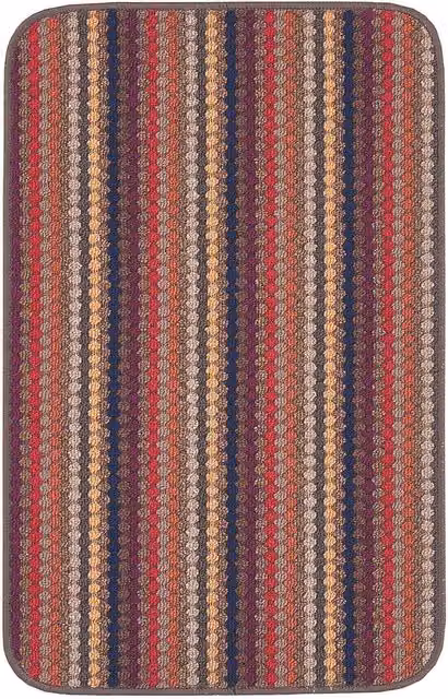 THE RUGS Washable Nonslip Striped All-Purpose Mat in Brown and Multicolour, W/D: 80 x 140 cm – 1