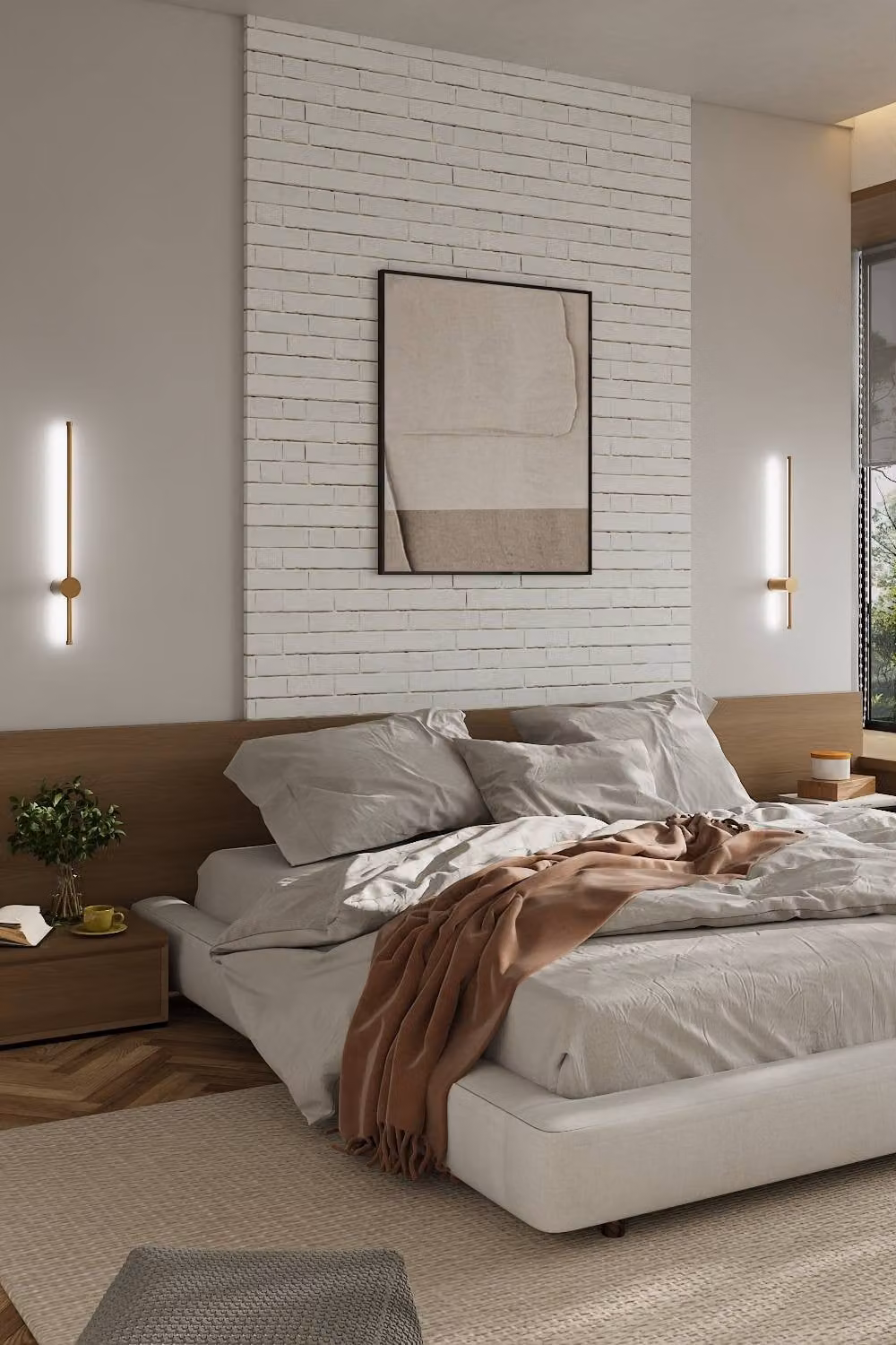 Garden Sanctuary Modern Gold LED Straight Wall Light with 360 Degree Rotation – 2