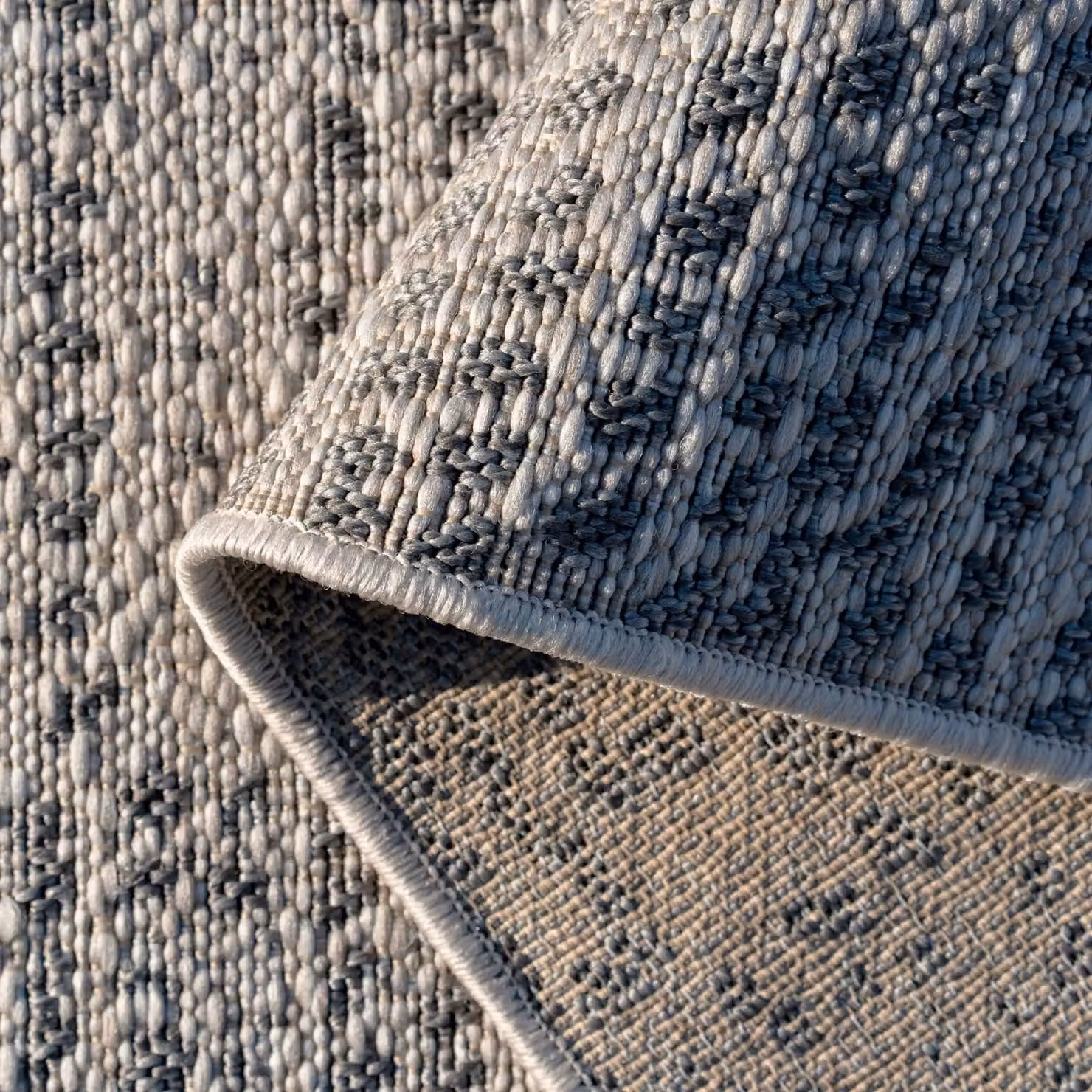 Kukoon Beige and Grey Trellis Woven Outdoor Area Rug, W/D/H: 120 x 170 cm – 3