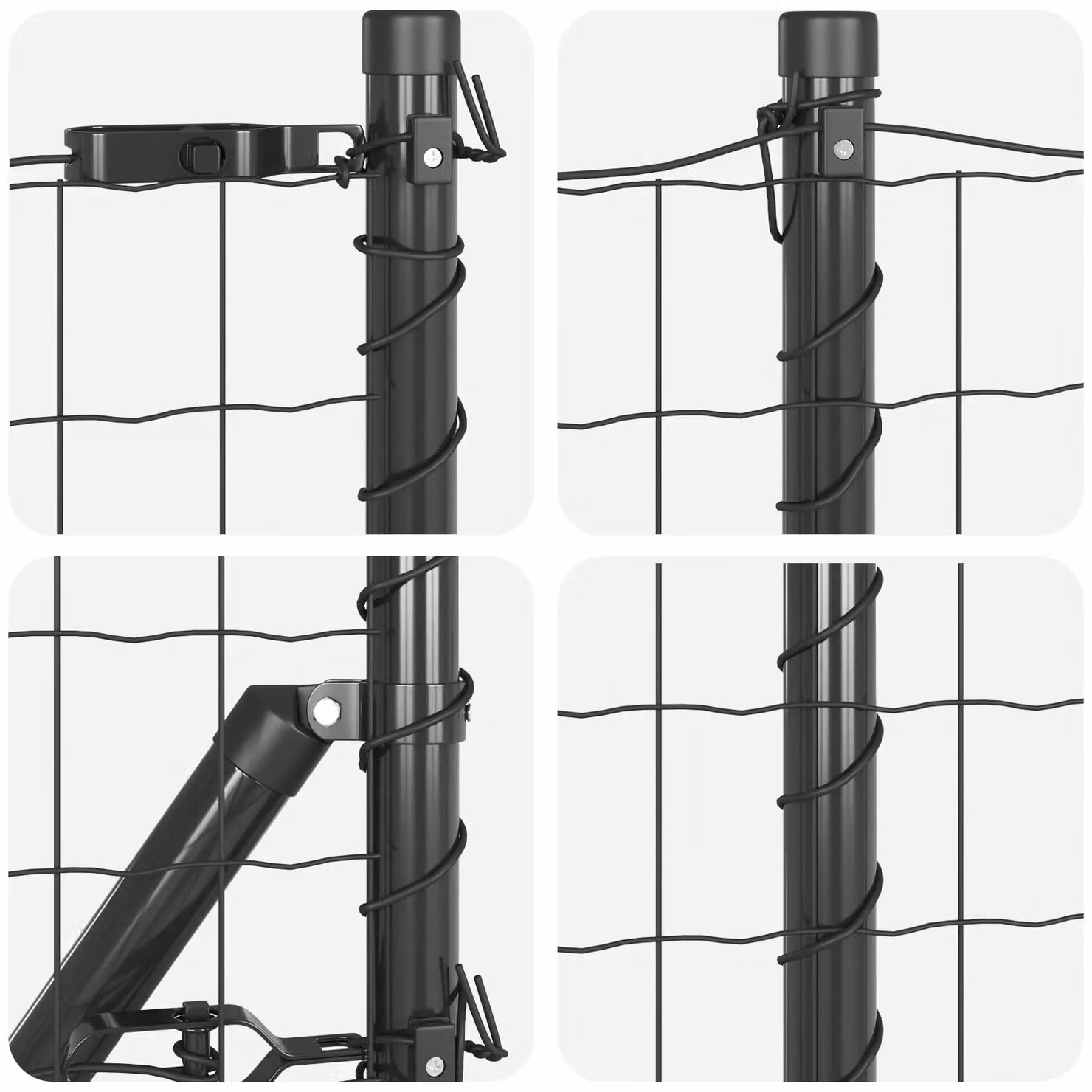 Berkfield Home Euro Fence with 13 Flanged Posts, Galvanised Steel, Silver, W: 25 m, H: 0.4 m – 4