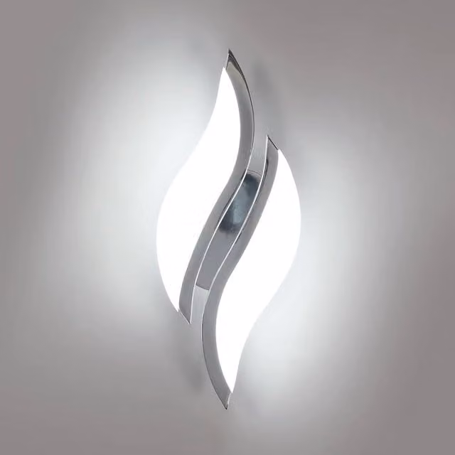 Goeco Modern LED Up and Down Wall Light in Silver and White with 12W Cool White 6500K Acrylic and Aluminium Finish – 1
