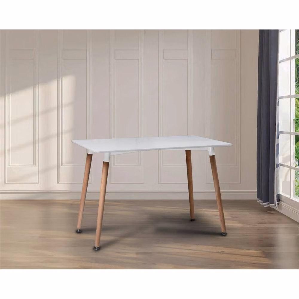 Nordara White Scandinavian Style Rectangular Dining Table with Wooden Legs – 2