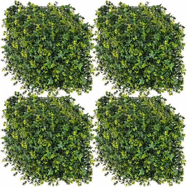 COSTWAY 12 Piece Set of Green Artificial Grass Wall Panels