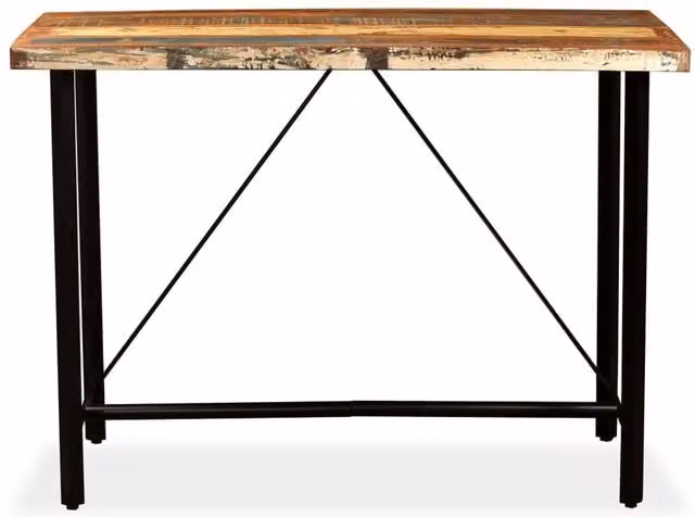 Berkfield Home Industrial Bar Table in Brown Solid Reclaimed Wood W/D/H: 150 x 70 x 107 cm
