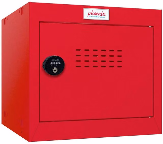 Phoenix Safe Company Red Cube Locker CL0344RRC with Combination Lock, 44 Litres, W/D/H: 300 x 100 x 100 cm