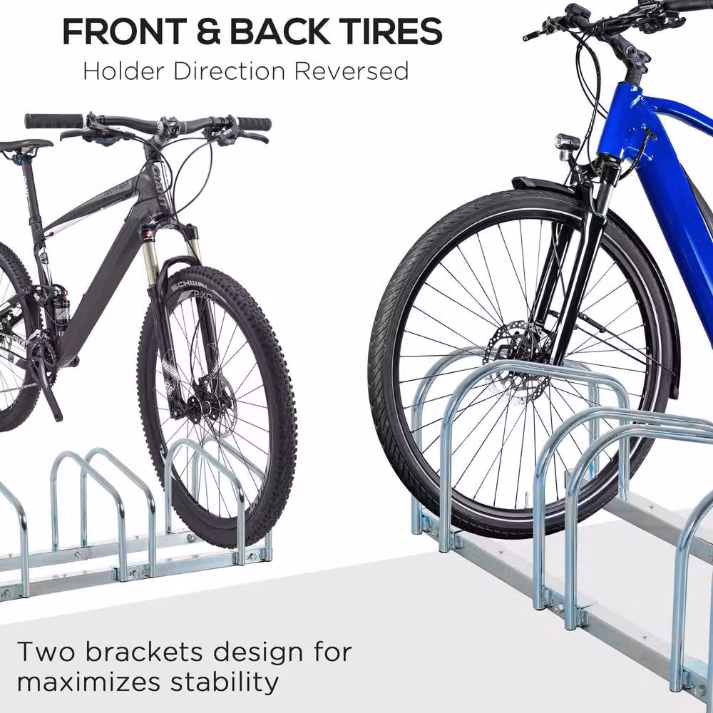 STILVORA 6 Bike Stand with Floor or Wall Mount in Silver – 5