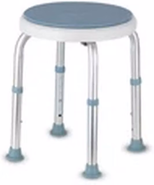 EONLION Blue Shower Stool with Rotating Seat and Height Adjustable Legs