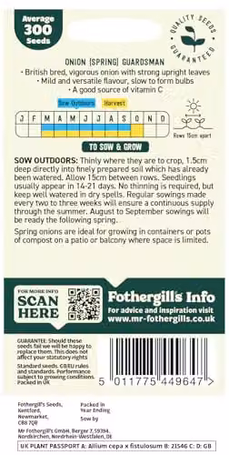 Fothergill's Oh Sow Simple Spring Onion Vegetable Seeds, Green and White – 2